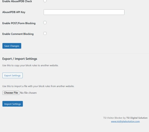 Form Blocking Screenshot