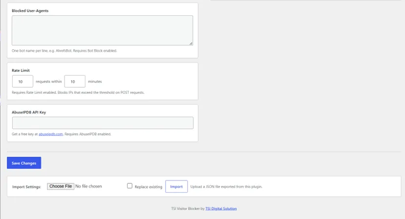 Form Blocking Screenshot